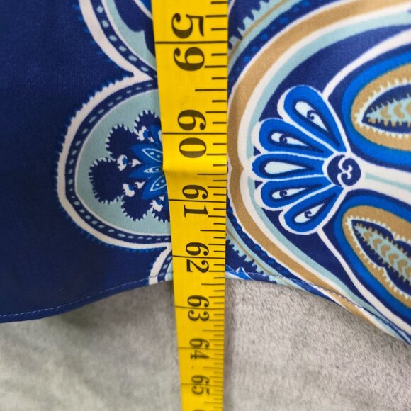 Womens Blue Paisley Halter Maxi Dress With Elastic Waist 100% Polyester Size M - Picture 9 of 10